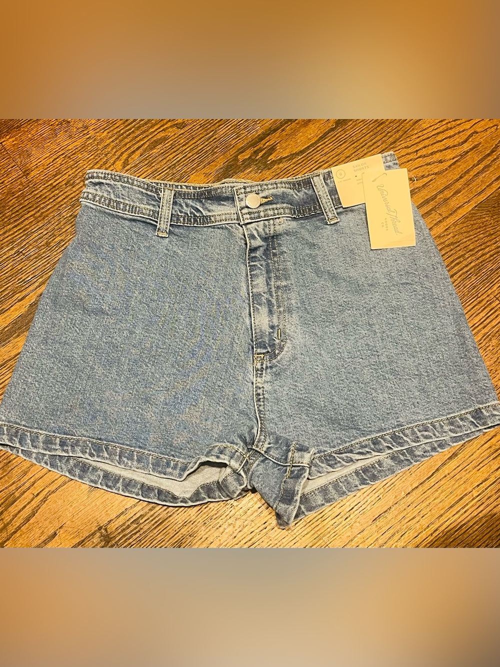 Universal Thread Mid-Rise Blue Denim Shorts casual women’s size 6 99% cotton - Picture 5 of 11